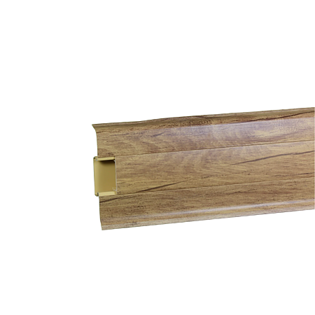 Plinta cu canal cablu pentru parchet Korner Siena 80, PVC, stejar Tarvos/Miriam 835, 2500 x 20 x 80 mm