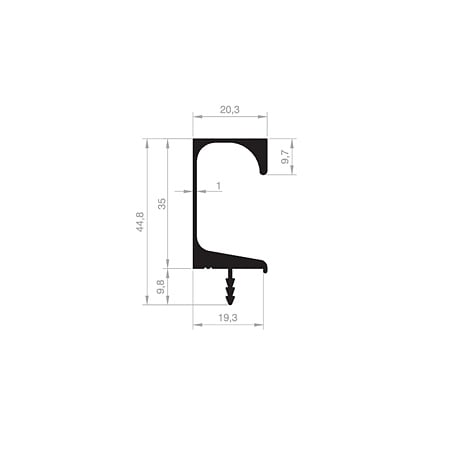 Profil maner ER 3897, aluminiu, alb mat, 3 m
