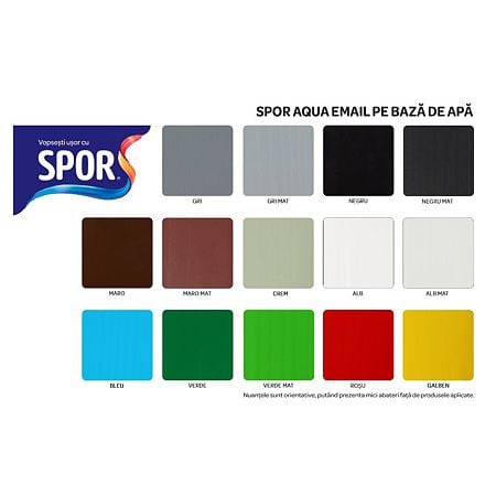Email mat Spor Aqua, pentru lemn/metal, interior/exterior, pe baza de apa, alb, 0.7 l