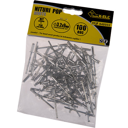 Nituri Pop Evotools buid E-ELL, otel si aluminiu, 100 buc, 3.2 x 9 mm