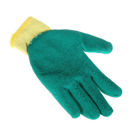 Manusi de protectie HS-04-002, tricot + latex, marimea 10, galben/verde
