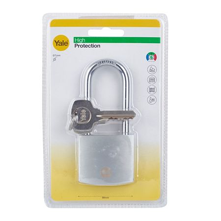 Lacat din alama Yale High Protection, 50mm, veriga inalta, 3 chei