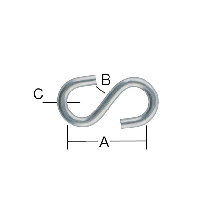 Carlig  cu forma S, otel, 32 x 5,5 x 4 mm