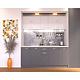 Mobila de bucatarie New - City PAL melaminat, alb/gri, blat inclus, lungime 2 m