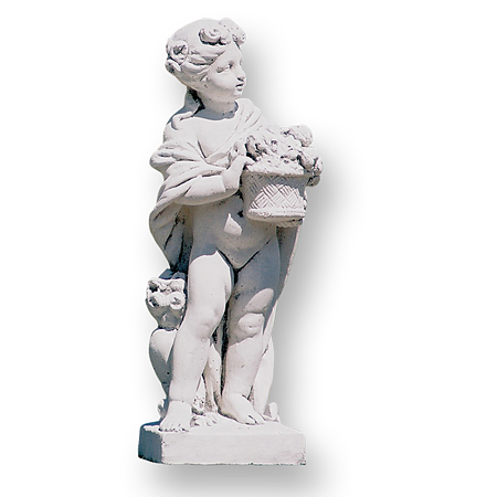 Decoratiune de gradina Cementarte, statuie Putto Cori DX, beton, 54 x 22 x 22 cm, 15 kg 
