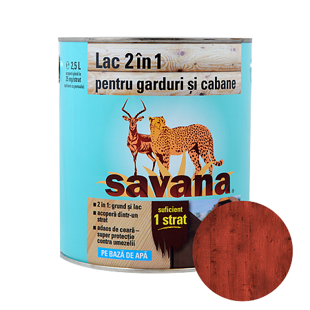 Lac pentru lemn Savana 2 in 1 garduri si cabane mahon 2,5 L