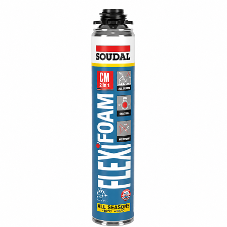Spuma poliuretanica flexibila Soudal Flexifoam, aplicare pistol, 750 ml
