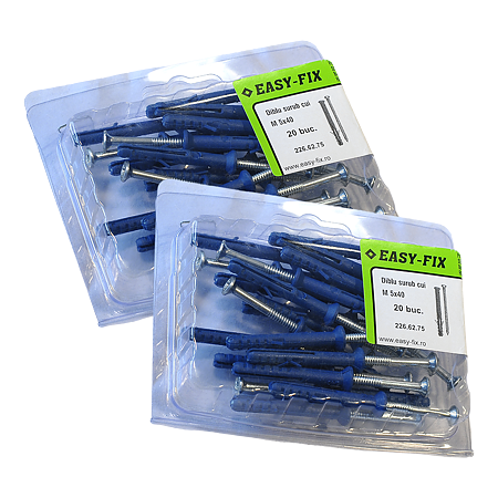 Diblu surub cui, tip W, nylon, 5 x 40 mm, 20 buc