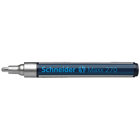 Marker permanent Schneider, varf rotund, 3 mm, cu vopsea argintie Marker permanent Schneider, varf rotund, 3 mm, cu vopsea argintie