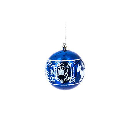 Glob decorativ de Craciun, albastru, plastic, 8 cm