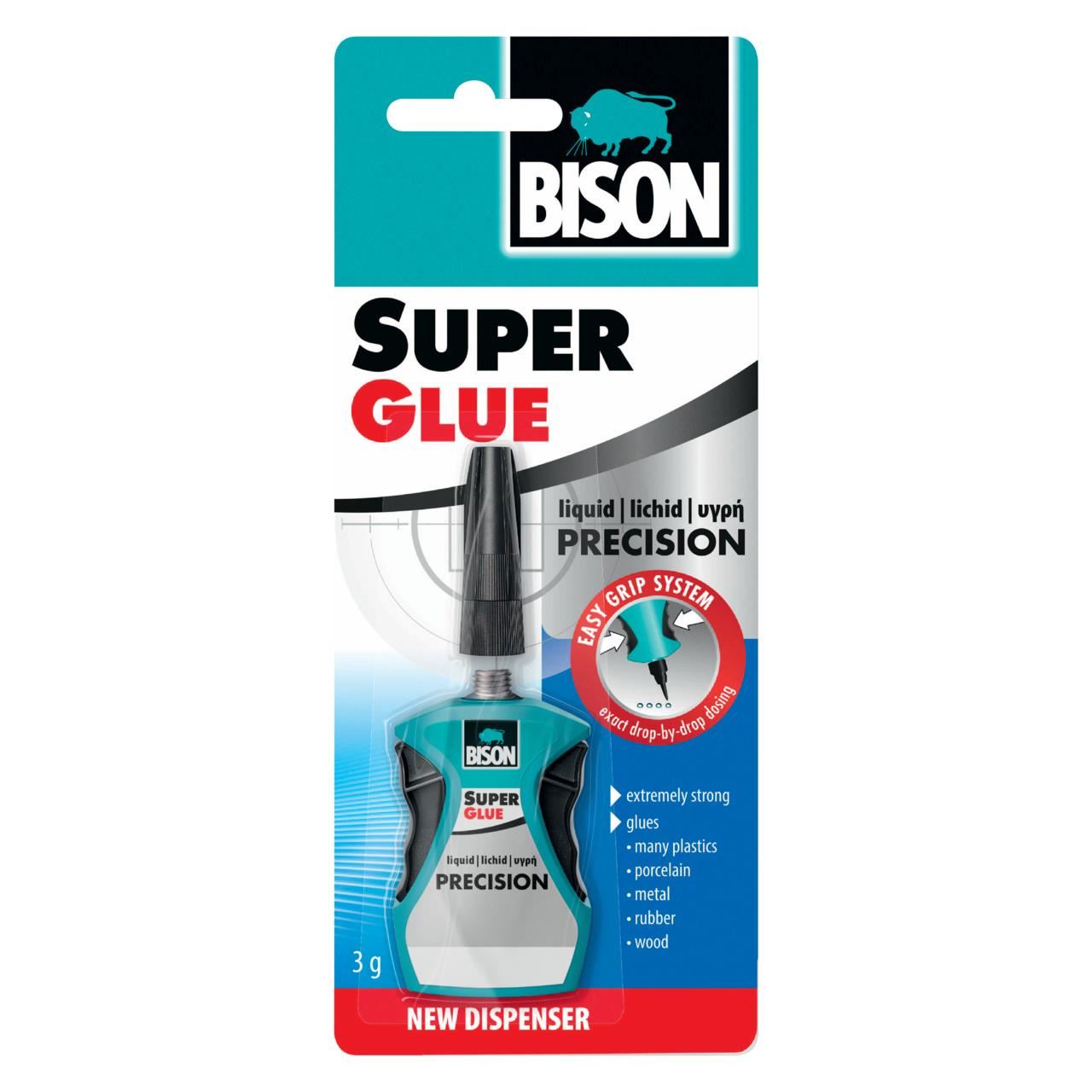 Adeziv universal Bison Super Glue cu dozator, 3 g