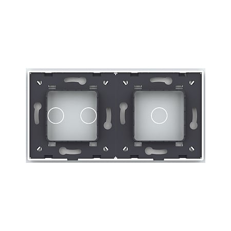 Panou intrerupator simplu + dublu Livolo VL-P701/01-4W, sticla securizata, alb