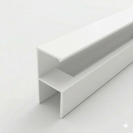 Profil aluminiu tip maner Y, alb, fara perie, 2.5 m