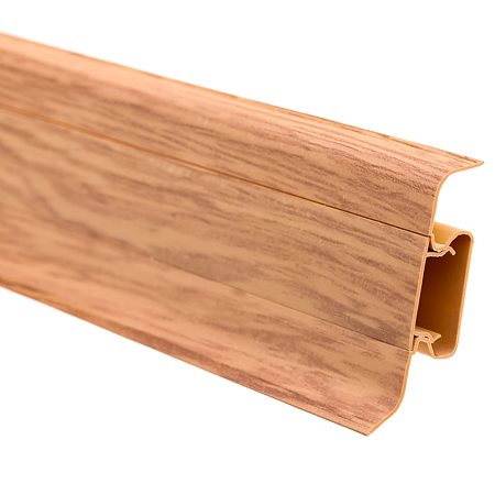 Plinta cu canal cablu, PVC, cires H63, 2.5 m