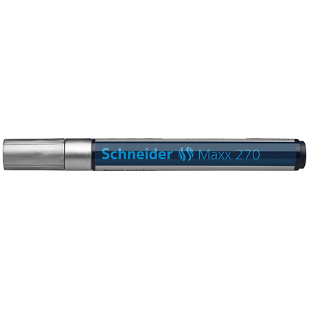 Marker permanent Schneider, varf rotund, 3 mm, cu vopsea argintie Marker permanent Schneider, varf rotund, 3 mm, cu vopsea argintie