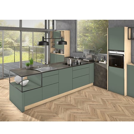 Blat de lucru laminat compact Egger F311 ST87 Ceramic antracit, miez negru, mat, 4100 x 650 x 12 mm