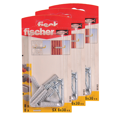 Diblu din nailon cu surub L, Fischer SX, 6 x 30 mm, 4,2 x 40 mm, 8 buc