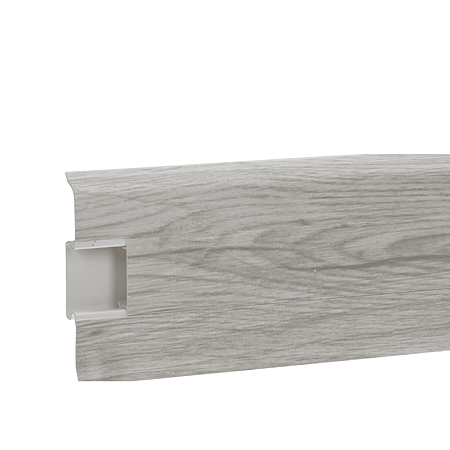 Plinta cu canal cablu pentru parchet Korner Siena 80, PVC, stejar Suedez 805, 2500 x 20 x 80 mm