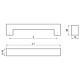 Maner patrat, inox, 15 x 15 mm, 256 mm Maner patrat, inox, 15 x 15 mm, 256 mm