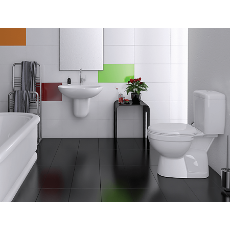 Set WC CeraStyle Ova, evacuare laterala, alb, 690 x 365 x 750mm