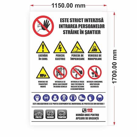 Banner Santier in lucru, PVC, 170 X 115 cm