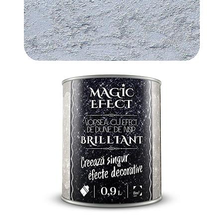 Pachet vopsea decorativa, interior, Magic Efect Brilliant, efect dune de nisip, C02, argintiu, 1 + 1 + pensula