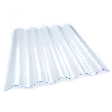 Policarbonat solid ondulat, transparent, grosime 0.6 mm, 0.78 x 1.2 m
