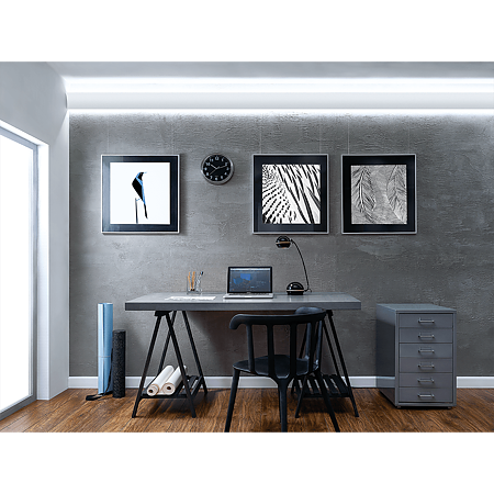 Sistem de iluminat cu bagheta decorativa LED Vidella, 2 benzi, 2 x 2 m + 1 m + LED 5 m, lumina rece