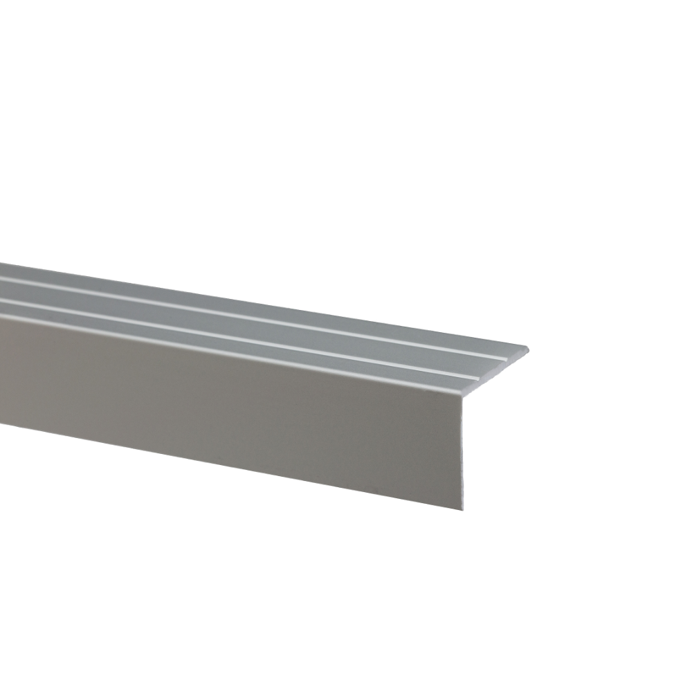 Profil prentu treapta din aluminiu SET, S45, autoadeziv, 25 mm, argintiu, 1m aluminiu