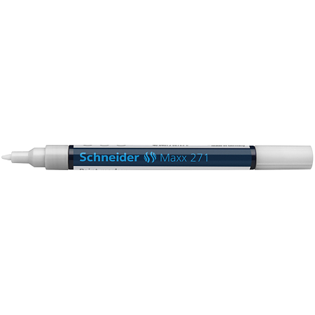 Marker permanent  Schneider, varf rotund, 2 mm, cu vopsea alba