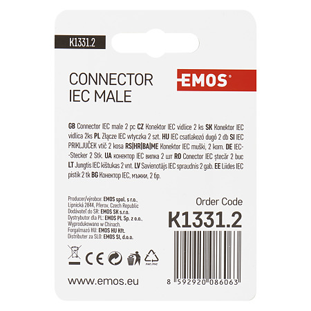 Set 2 conectori IEC Emos, tip M