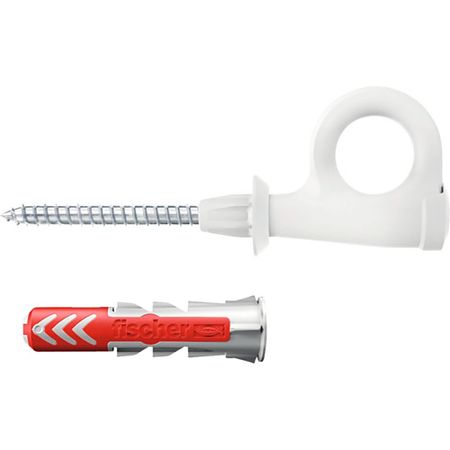 Diblu cu surub cap ochi Fischer Duopower Easyhook, nylon, 6 x 30 mm, 6 bucati