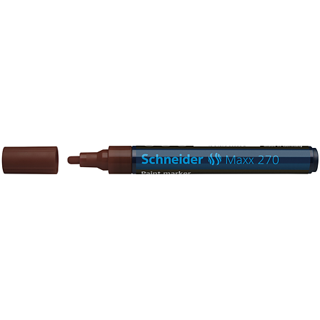 Marker permanent Schneider, varf rotund, 3 mm, cu vopsea maro