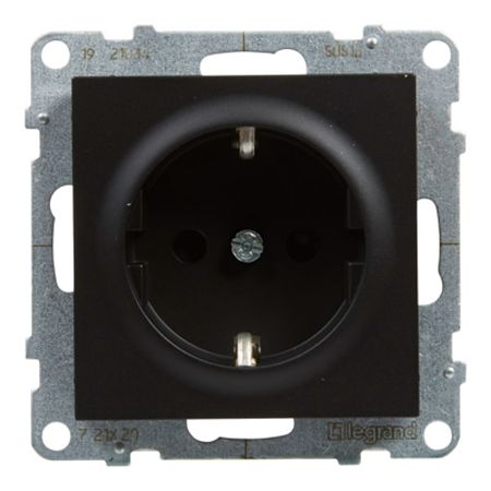 Priza simpla 2P+T Legrand New Suno L721420, 250 V, negru