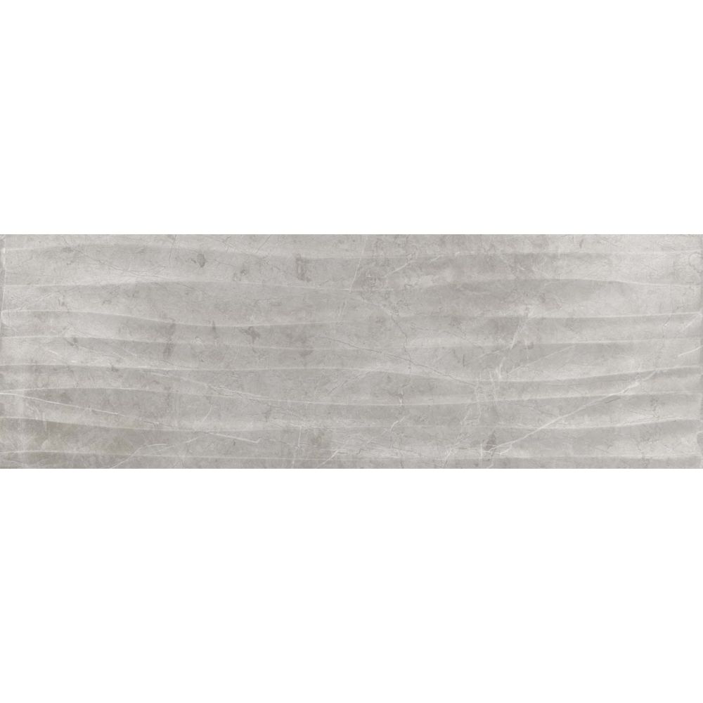 Faianta baie Kai Silver Onda Grey, gri, lucios, aspect de marmura, 75.5 x 25.5 cm 25.5