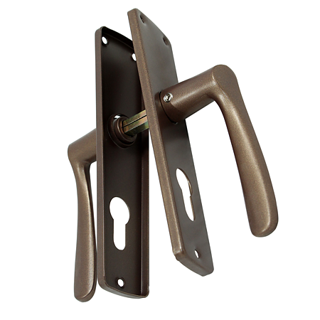 Maner cu silduri pentru cilindru de siguranta, dreapta, galben, 54 mm Maner cu silduri pentru cilindru de siguranta, dreapta, galben, 54 mm