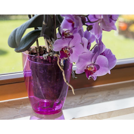 Masca Miltonia Crystal, plastic, lavanda, diametru 13.3 cm, 16.3 cm
