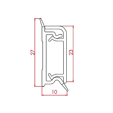 Profil inaltator plat pentru blat, aluminiu mat, 4 m