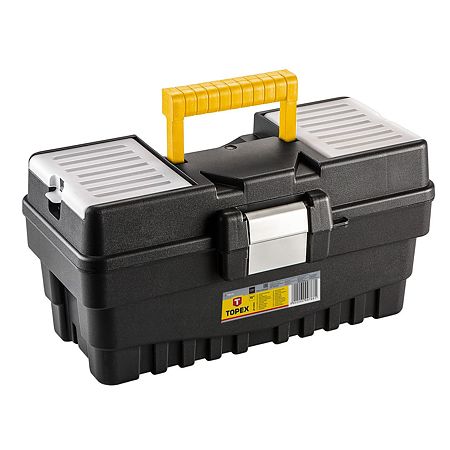 Cutie pentru scule si unelte Topex 15", 2 organizatoare, 37.4 x 19.8 x 18.9 cm