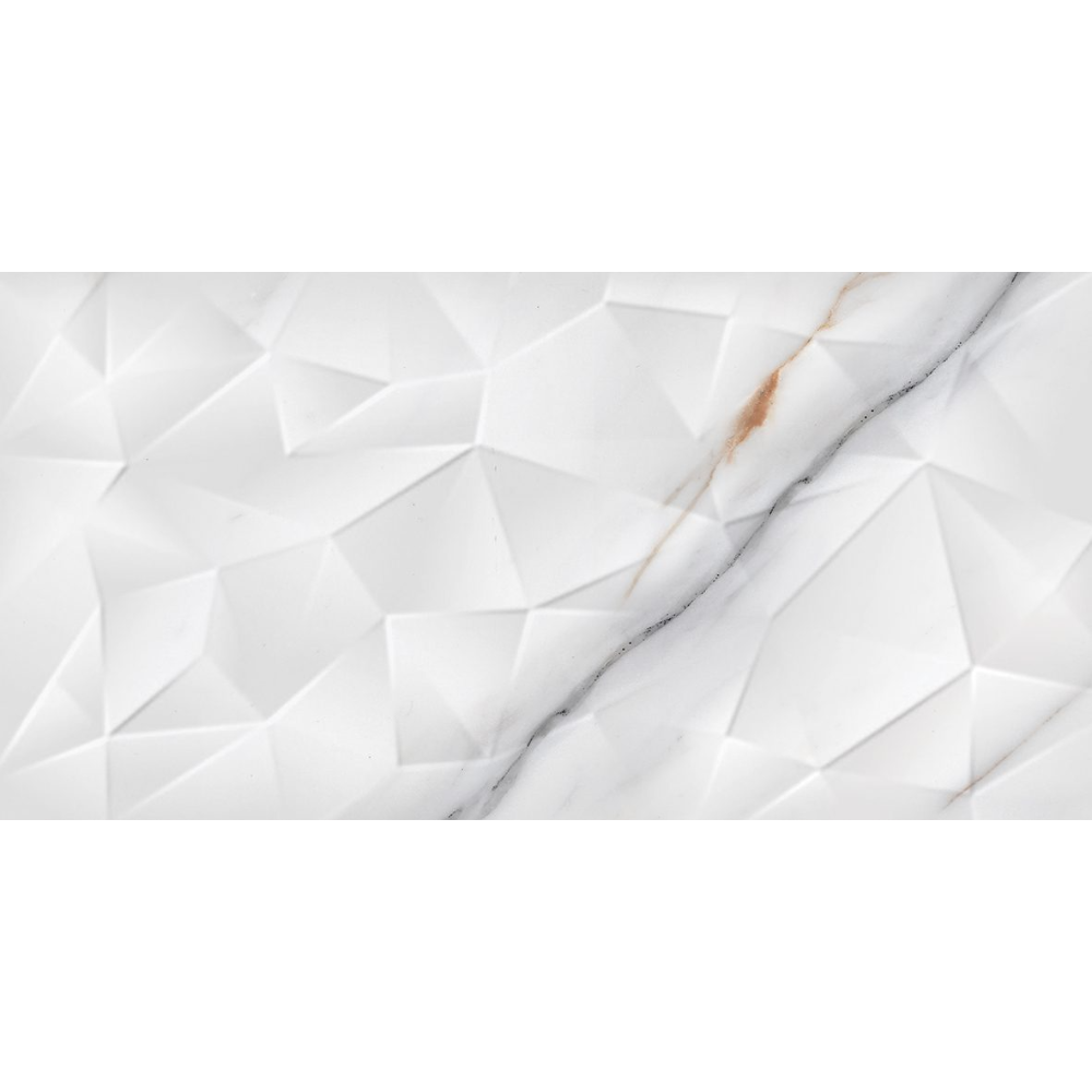Gresie portelanata Cesarom Statuario, PEI4, textura relief, finisaj mat, alb, marmura, dreptunghiulara, grosime 9 mm, 60 x 30 cm alb