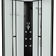 Cabina de dus Sanotechnik Mono Black 2, patrata, sticla 5 mm, Easy-Clean, profile aluminiu negre mate, hidromasaj, 100 x 100 x 215 cm