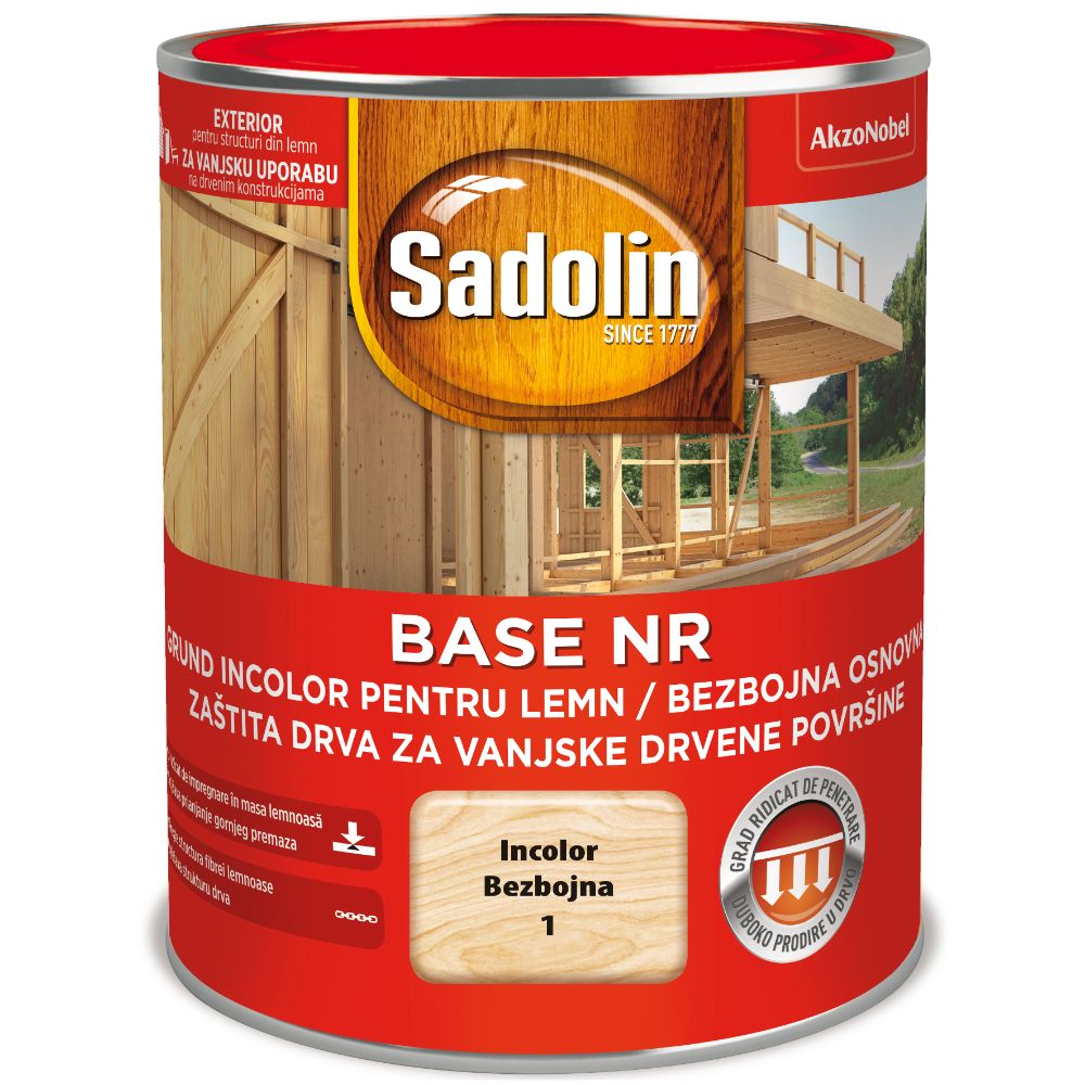 Grund pentru lemn, Sadolin Base NR, incolor, 0.75 l 0-75