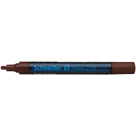 Marker permanent Schneider, varf rotund, 3 mm, cu vopsea maro