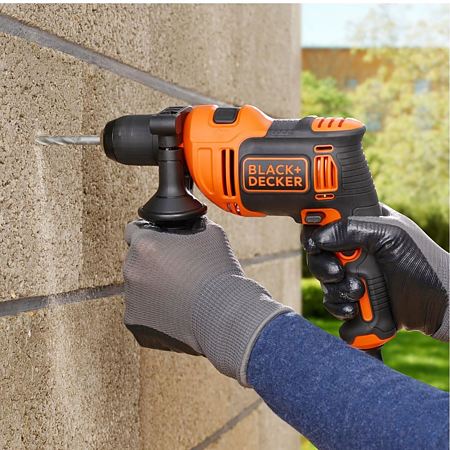 Masina de Gaurit cu percutie Black&Decker, Negru / Portocaliu, BEH710, 710 W, 2800 rpm