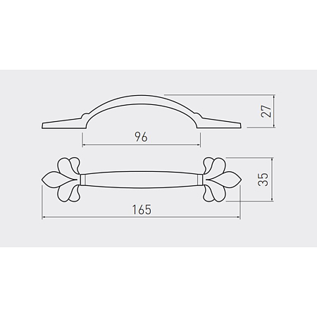 Maner Royal 4, din zamac, chihlimbar auriu, 96 mm