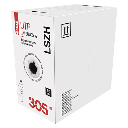 Cablu UTP cat6E Emos, 4 perechi, 24 AWG, nemufat, rola 305 m