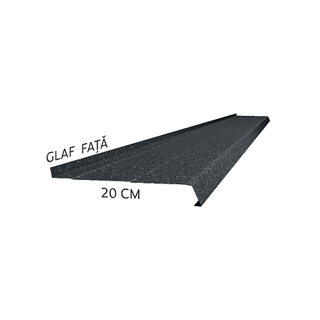 Glaf metalic exterior Caretta Briliant Z200, otel, gri, RAL 7016, 3000 x 200 mm