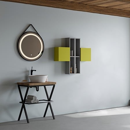 Blat pentru lavoar baie Savini Due Linea, Rovere Fossile, pal, 60 x 46 x 3.8 cm