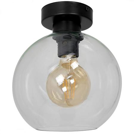 Plafoneira Sofia, 1 x E27, 60 W, metal/sticla, negru/transparent