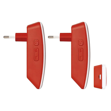 Sonerie wireless Emos P5750.2R, 1 buton, 2 module interior, 150 m, IP44, 10 melodii